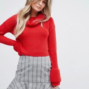 Missguided Cropped Red Sweater